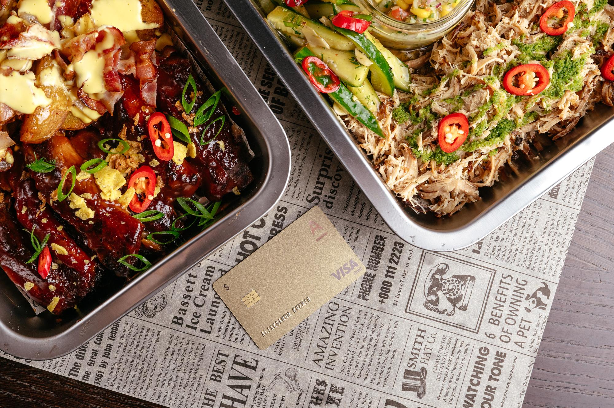 Subscription box with meal kit and recipe cards